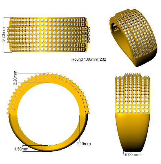 SR3722 — Ring - 9k Yellow Gold detail