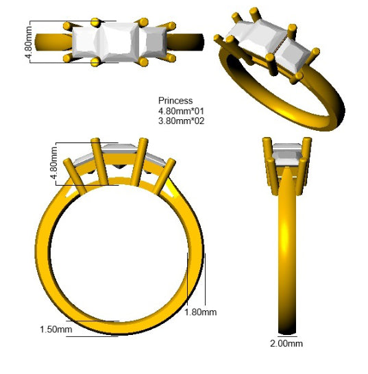 SR3744 — Ring - 9k Yellow Gold detail