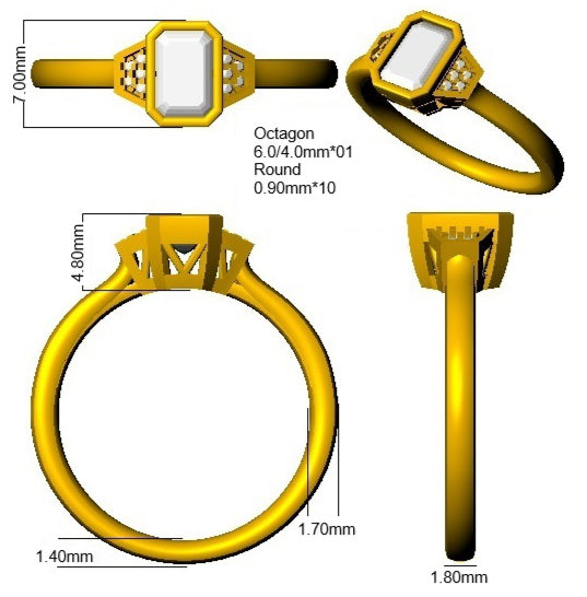 SR3746 — Ring - 9k Yellow Gold detail