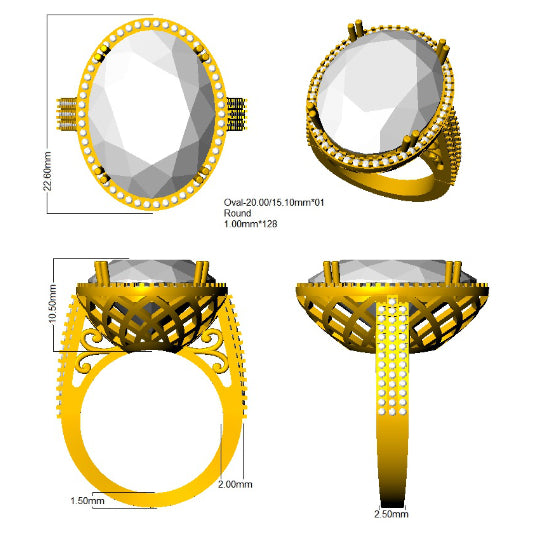 SR3747 — Ring - 9k Yellow Gold detail