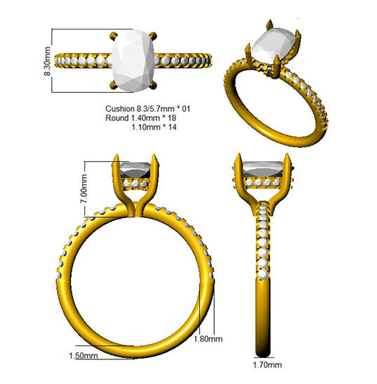SR3762 — Ring - 9k Yellow Gold detail