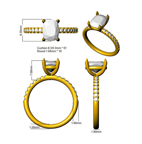 SR3763 — Ring - 9k Yellow Gold detail