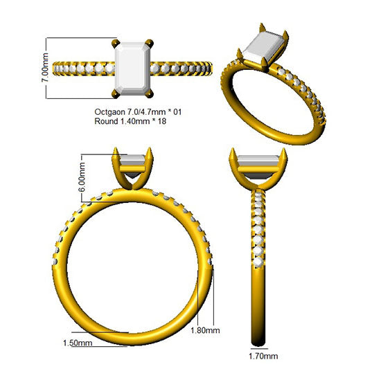 SR3764 — Ring - 9k Yellow Gold detail