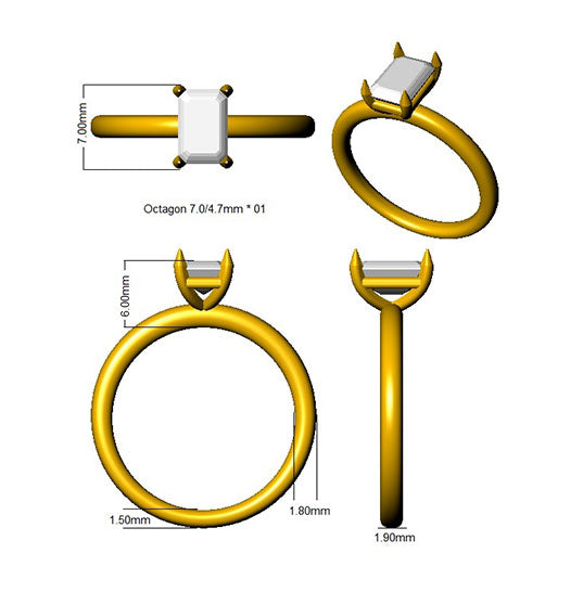 SR3765 — Ring - 9k Yellow Gold detail