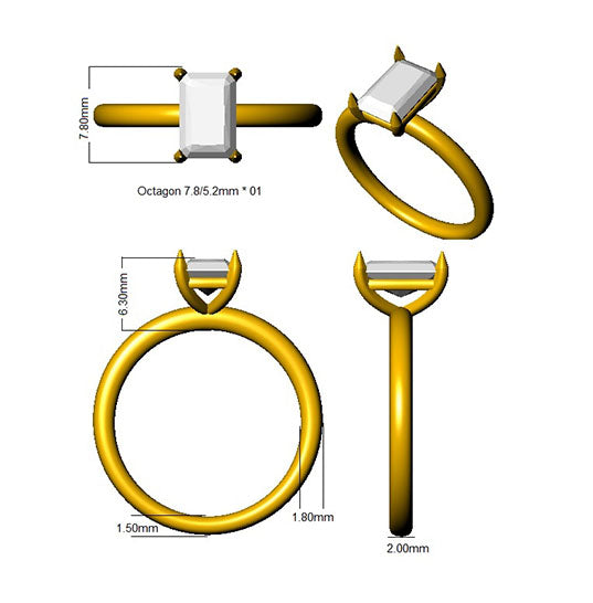 SR3768 — Ring - 9k Yellow Gold detail