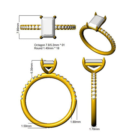 SR3770 — Ring - 9k Yellow Gold detail