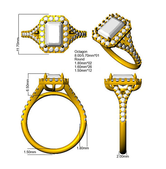 SR3771 — Ring - 9k Yellow Gold detail