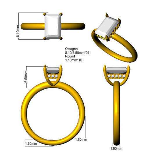 SR3772 — Ring - 9k Yellow Gold detail