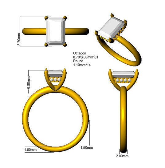 SR3773 — Ring - 9k Yellow Gold detail