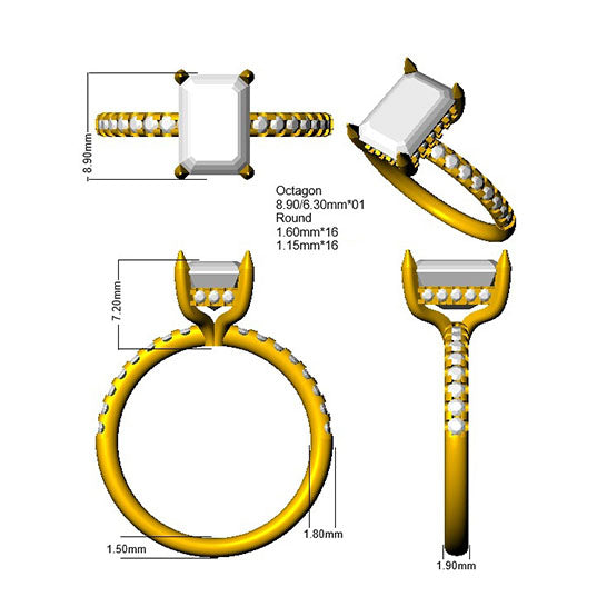 SR3775 — Ring - 9k Yellow Gold detail