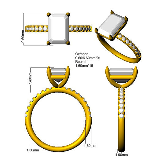 SR3777 — Ring - 9k Yellow Gold detail
