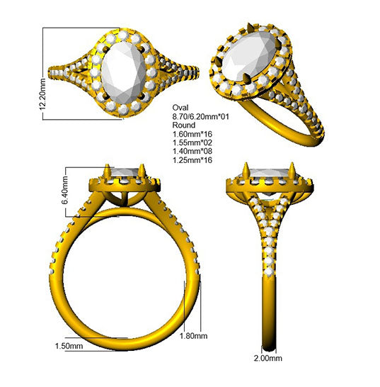 SR3784 — Ring - 9k Yellow Gold detail