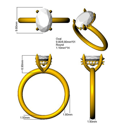 SR3789 — Ring - 9k Yellow Gold detail