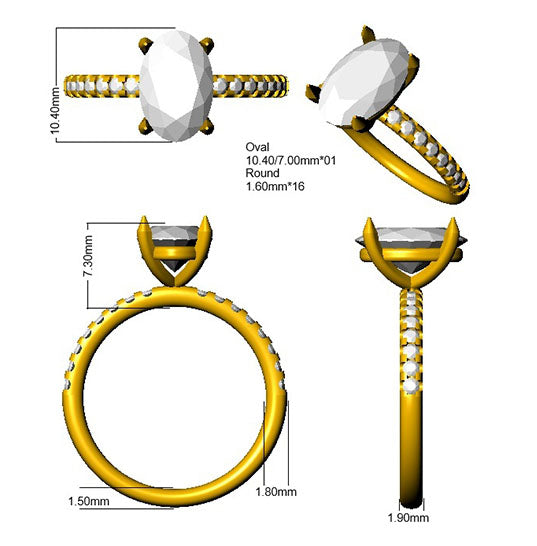 SR3790 — Ring - 9k Yellow Gold detail