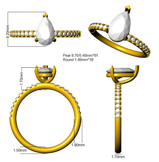 SR3793 — Ring - 9k Yellow Gold detail