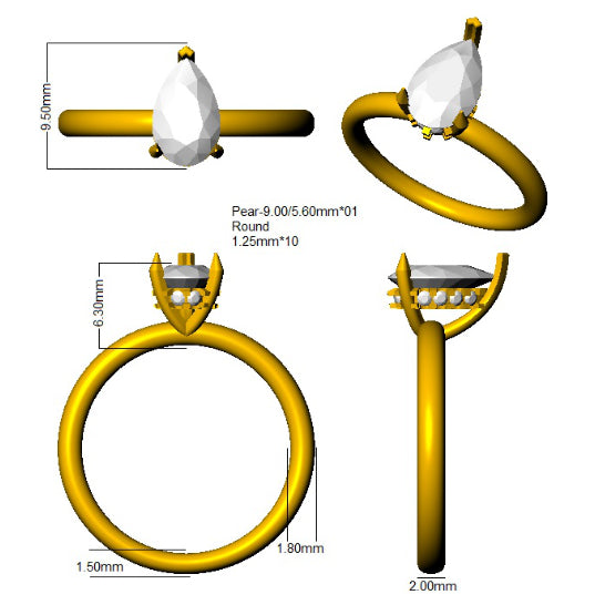 SR3795 — Ring - 9k Yellow Gold detail