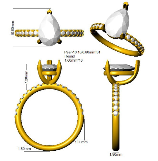 SR3799 — Ring - 9k Yellow Gold detail
