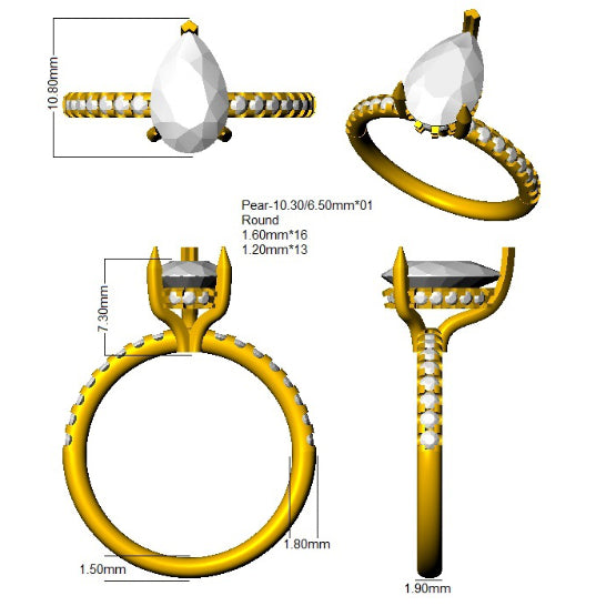 SR3800 — Ring - 9k Yellow Gold detail