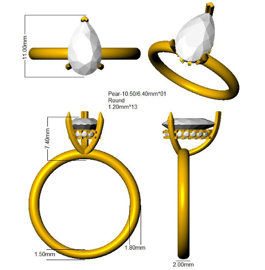 SR3801 — Ring - 9k Yellow Gold detail