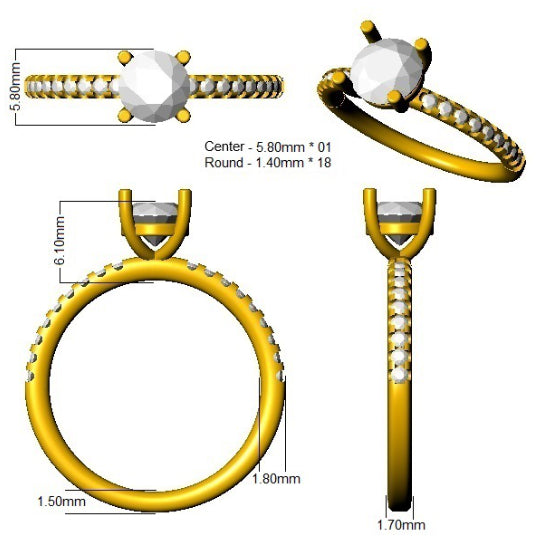 SR3806 — Ring - 18k Yellow Gold detail