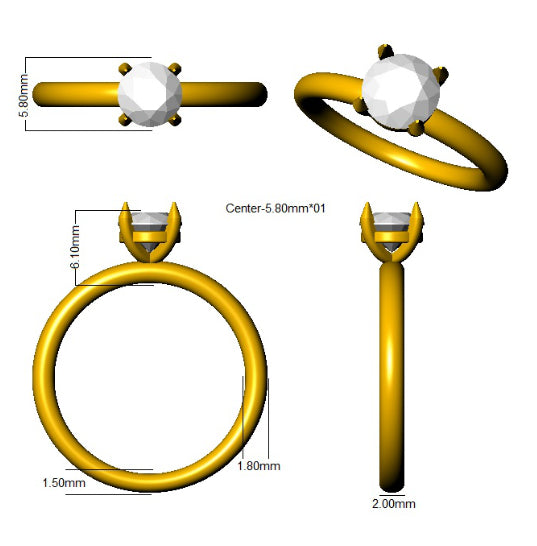 SR3807 — Ring - 9k Yellow Gold detail
