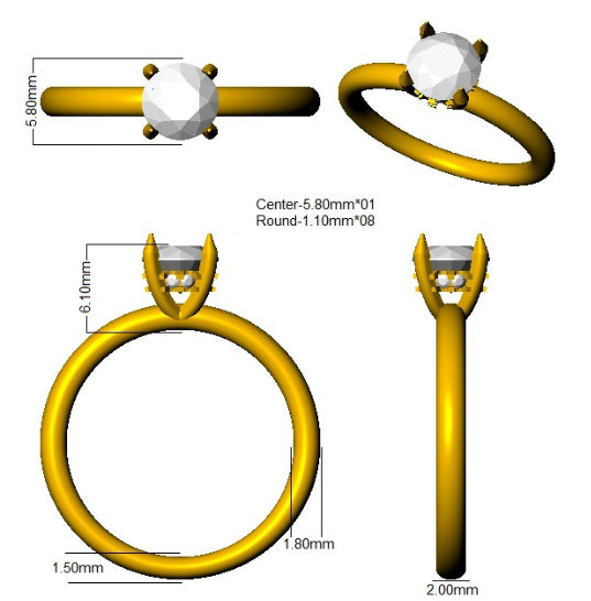 SR3808 — Ring - 9k Yellow Gold detail