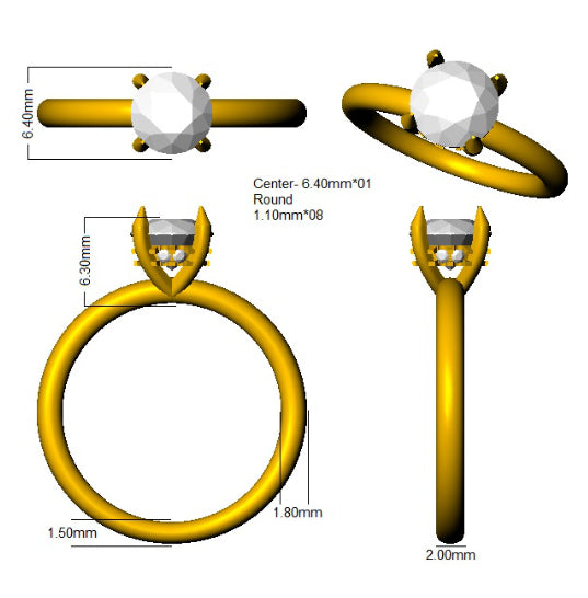 SR3810 — Ring - 9k Yellow Gold detail
