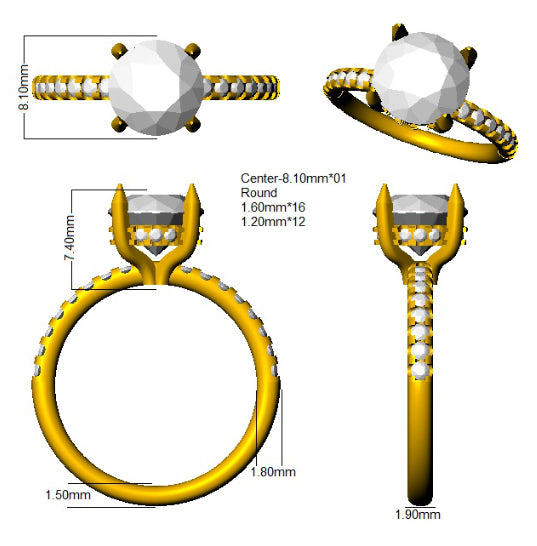 SR3814 — Ring - 9k Yellow Gold detail