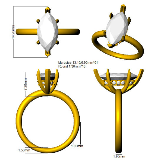 SR3818 — Ring - 9k Yellow Gold detail