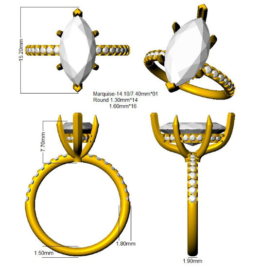 SR3819 — Ring - 9k Yellow Gold detail
