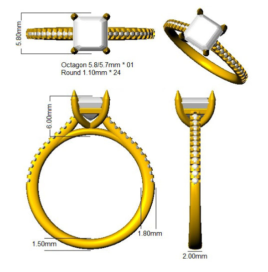 SR3831 — Ring - Platinum Plat detail