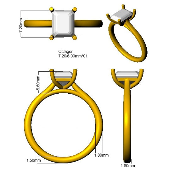 SR3833 — Ring - Platinum Plat detail
