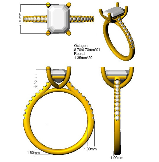 SR3836 — Ring - Platinum Plat detail