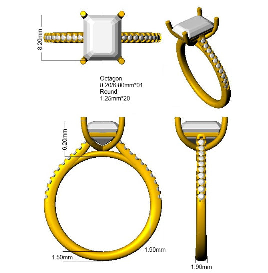 SR3838 — Ring - Platinum Plat detail