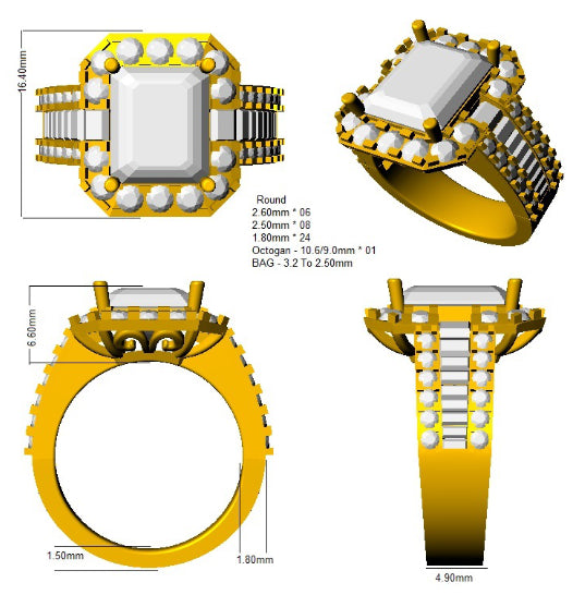 SR384 — Ring - 9k Yellow Gold detail