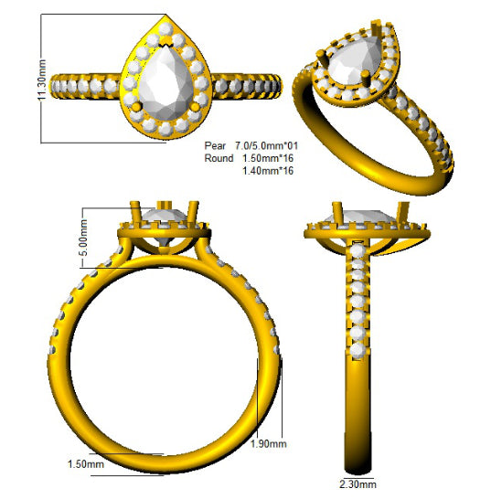 SR386 — Ring - 9k Yellow Gold detail