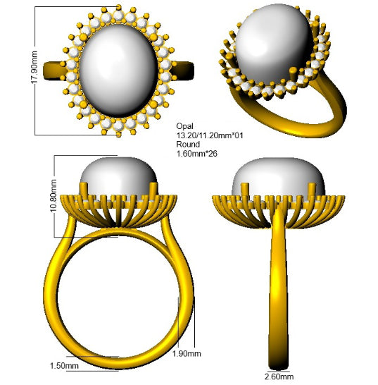 SR3870 — Ring - 9k Yellow Gold detail