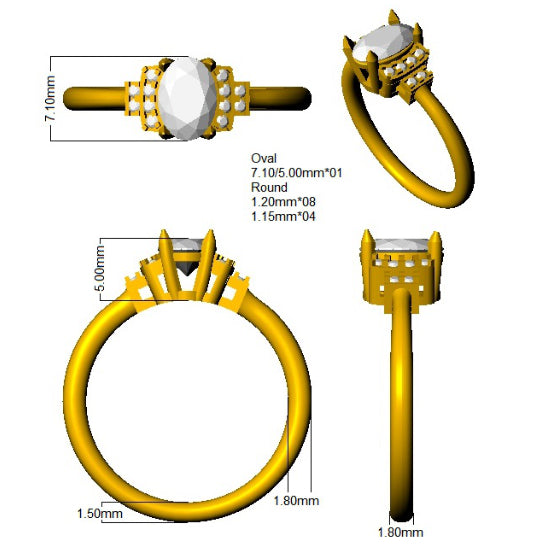 SR3871 — Ring - 9k Yellow Gold detail