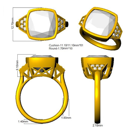 SR3872 — Ring - 9k Yellow Gold detail