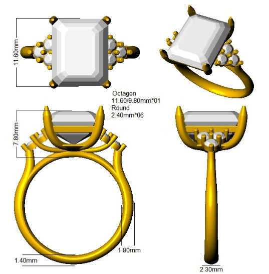 SR3874 — Ring - 9k Yellow Gold detail