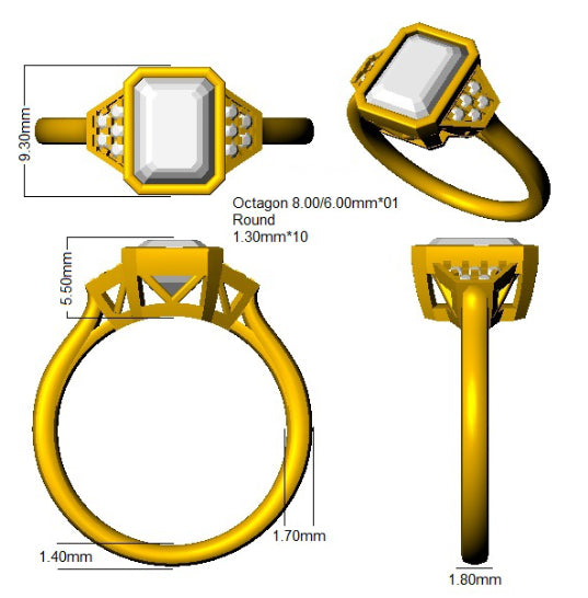 SR3875 — Ring - 9k Yellow Gold detail