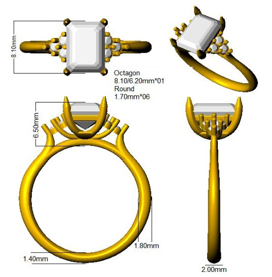 SR3876 — Ring - 9k Yellow Gold detail