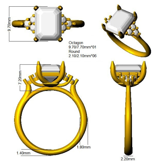 SR3877 — Ring - 9k Yellow Gold detail