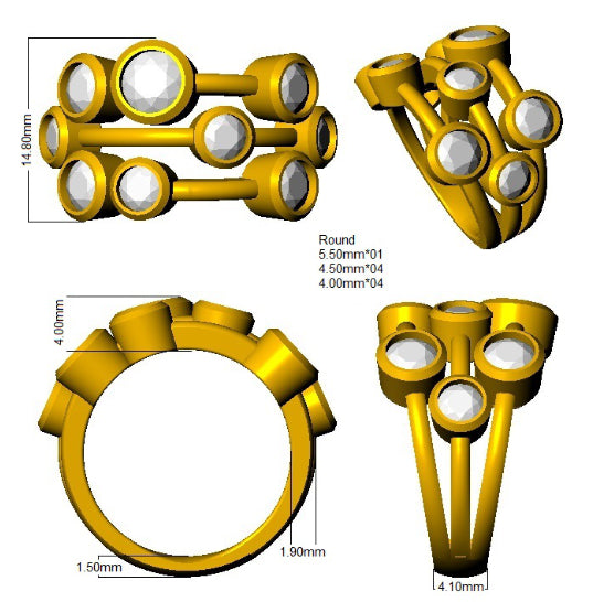 SR3891 — Ring - 9k Yellow Gold detail