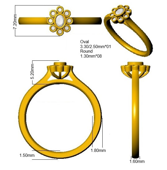 SR3898 — Ring - 18k Yellow Gold detail