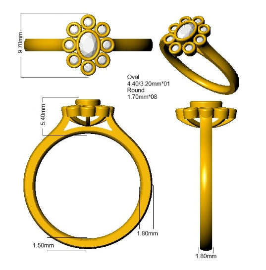 SR3899 — Ring - 18k Yellow Gold detail