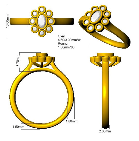 SR3900 — Ring - 18k Yellow Gold detail