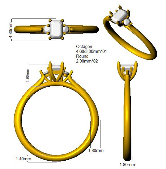 SR3901 — Ring - 9k Yellow Gold detail
