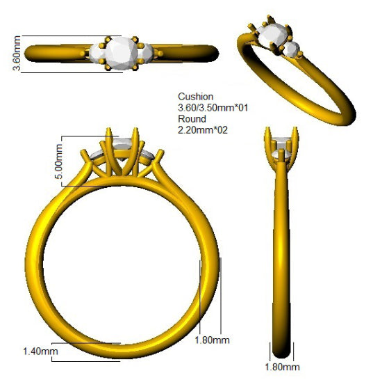 SR3903 — Ring - 9k Yellow Gold detail
