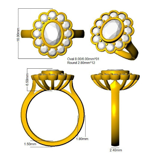 SR3914 — Ring - 9k Two Tone detail